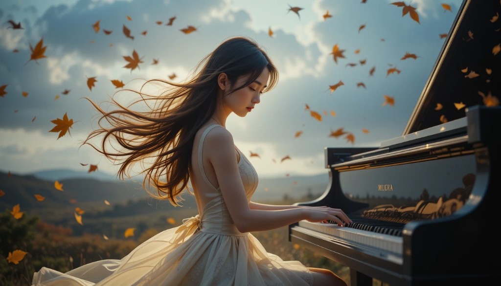 Autumn Piano Scene