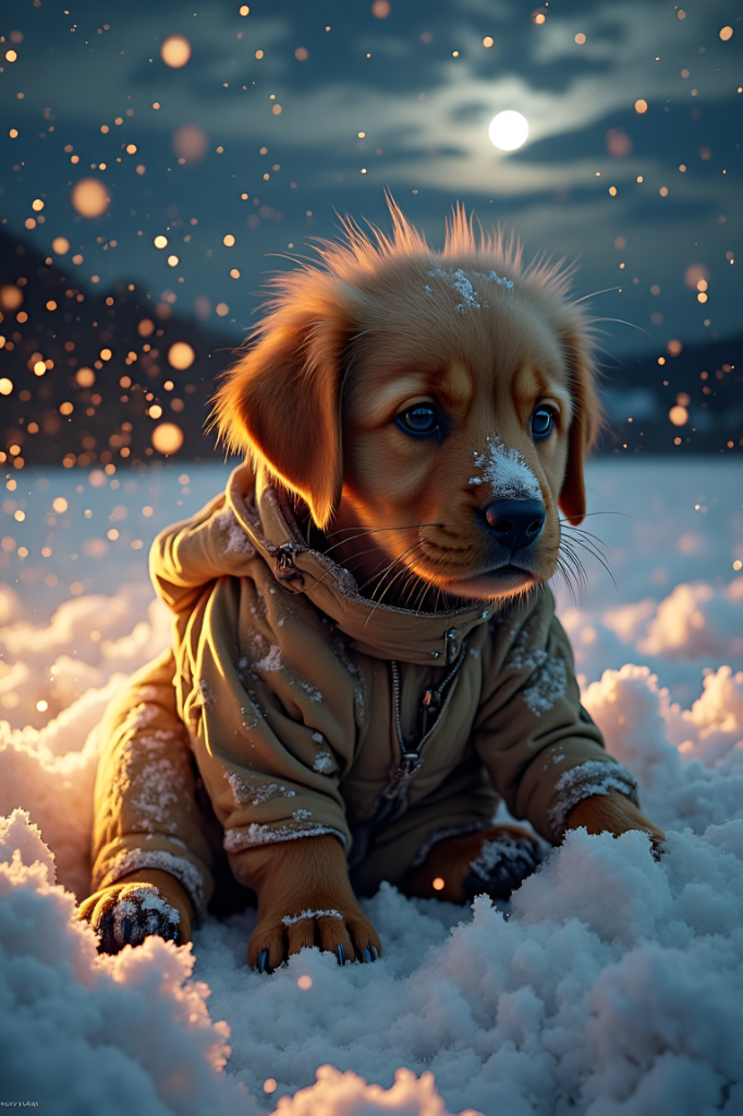 Golden Retriever in Winter