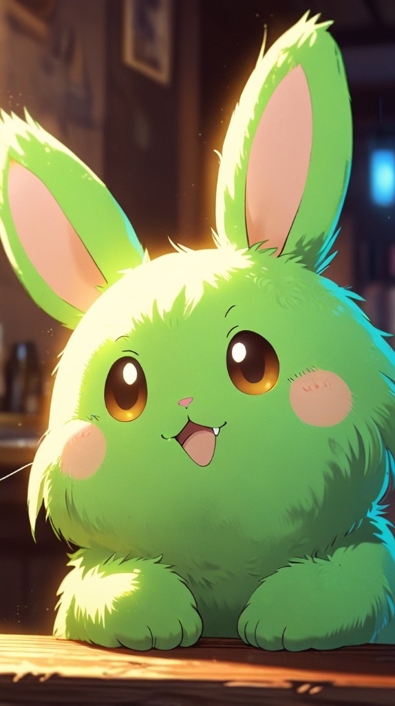 Cute green bunny