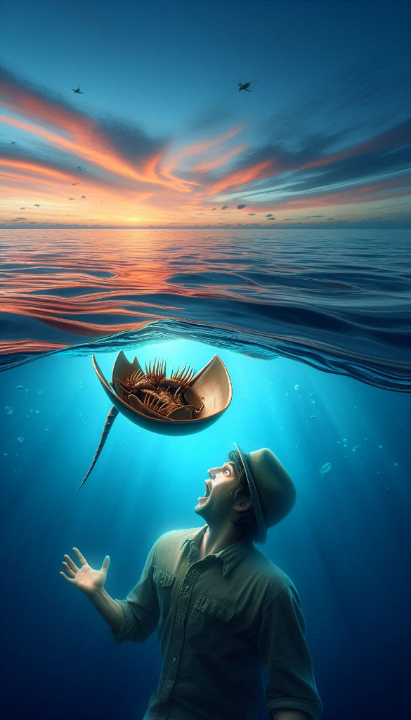 Mystical underwater scene